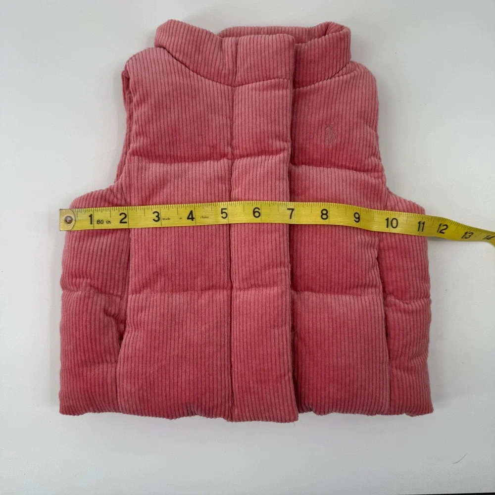 Ralph Lauren Pink Corduroy Puffer Vest Baby Girls 9M NWT fall preppy fashion